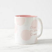 Blush Polka Dot | Eenvoudige persoonlijke bogen vo Tweekleurige Koffiemok (Voorkant rechts)