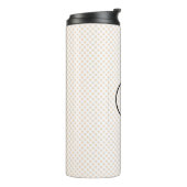 Blush polka punts op wit patroon thermosbeker (Gedraaid links)