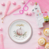 Blush Pompoen Fall Baby Shower Papieren Borden Bordje (Feest)