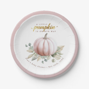 Blush Pompoen Fall Baby Shower Papieren Borden Bordje