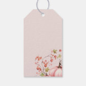 Blush Pompoen Herfst Bes Baby Shower Bedankt Cadeaulabel (Achterkant)
