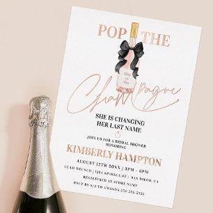 Blush Pop The Champagne Bruidsfeest Folie Uitnodiging