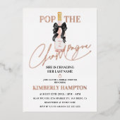 Blush Pop The Champagne Vrijgezellenfeest Folie Uitnodiging (Voorkant)