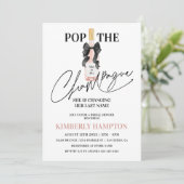 Blush Pop The Champagne Vrijgezellenfeest Kaart (Staand voorkant)