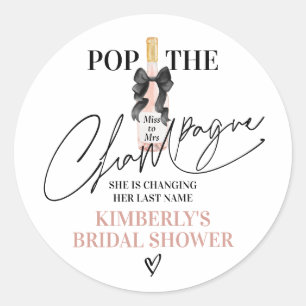 Blush Pop The Champagne Vrijgezellenfeest Ronde Sticker