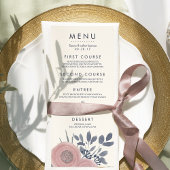 Blush Poppies Custom Wedding Menu Kaart