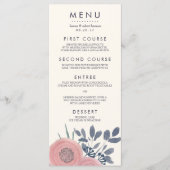 Blush Poppies Custom Wedding Menu Kaart (Voorkant)