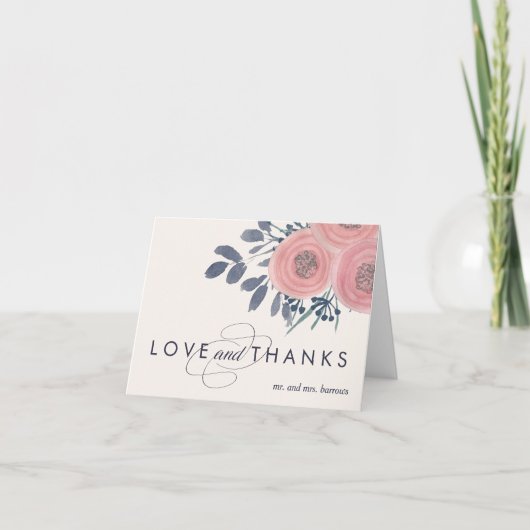 Blush Poppies Dank U Bedankkaart (Voorkant)