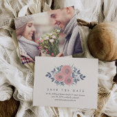 Blush Poppies Save the Date Cards w/Photo Backer