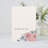 Blush-poppies voorbedrukte plaatskaarten (Staand voorkant)
