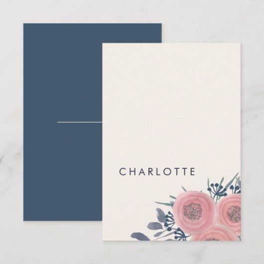 Blush-poppies voorbedrukte plaatskaarten (Voorkant / Achterkant)