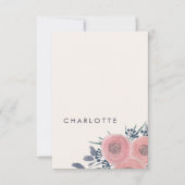 Blush Poppies Voorgedrukte Plaatskaartjes Kaart (Voorkant)