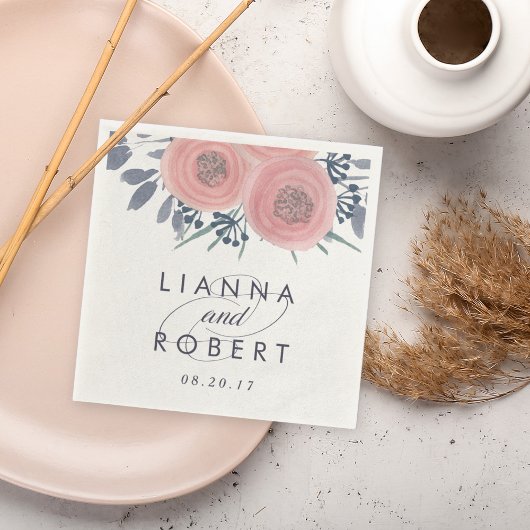 Blush Poppies Wedding Servetten