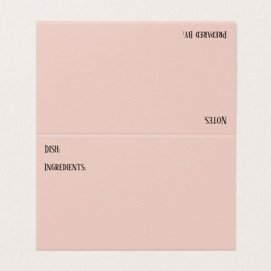 Blush Potluck Dish Recipe Tent Kaarten, poolpotten Visitekaartje (Buitenkant ongevouwen)
