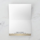 Blush Preppy Chevron Streep Moderne Nautilus Anker Bedankkaart (Binnen)