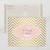 Blush preppy Chevron Stripe Modern Nautical Anchor Briefkaart (Voorkant / Achterkant)