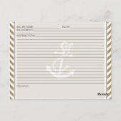 Blush preppy Chevron Stripe Modern Nautical Anchor Briefkaart (Achterkant)
