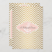 Blush preppy Chevron Stripe Modern Nautical Anchor Kaart (Voorkant / Achterkant)