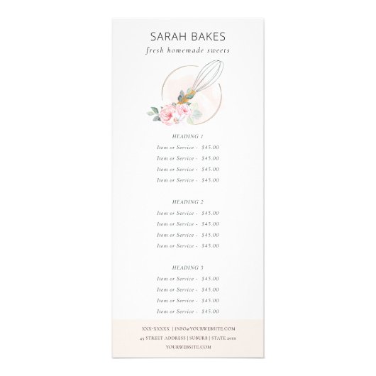 Blush Prijs roze hout Reclamekaart (Voorkant)