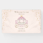Blush Princess Aankomst binnenkort Baby shower Spandoek (Horizontaal)