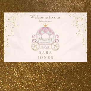 Blush Princess Aankomst binnenkort Baby shower Spandoek