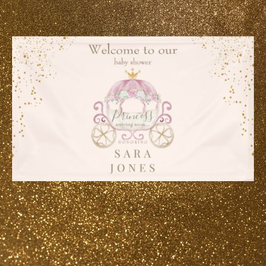 Blush Princess Aankomst binnenkort Baby shower Spandoek