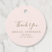 Blush Princess Baby shower Bedankjes Labels (Voorkant)