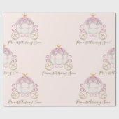 Blush Princess Carriage Aankomen Binnenkort Baby s Cadeaupapier (Vlak)