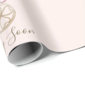 Blush Princess Carriage Aankomen Binnenkort Baby s Cadeaupapier (Rol Hoek)