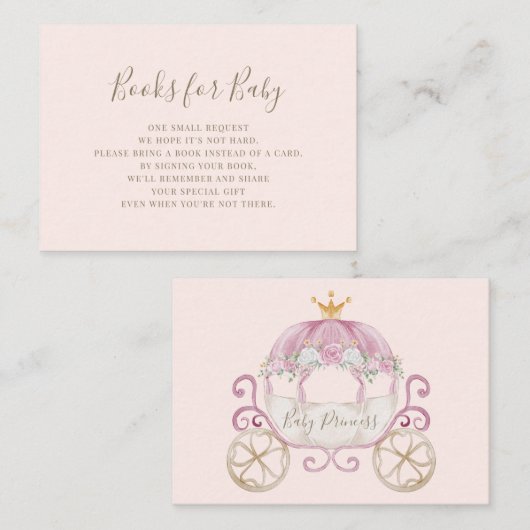 Blush Princess Carriage Books voor Baby Informatiekaartje (Voorkant / Achterkant)