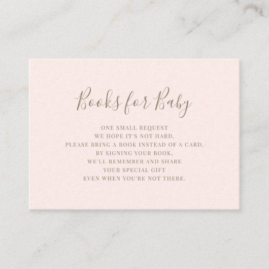 Blush Princess Carriage Books voor Baby Informatiekaartje (Voorkant)