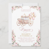 Blush Prinses Carriage Sprookje Verjaardagsfeest Kaart (Voorkant)
