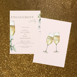 Blush Proost op Ons Champagne Verloving Feest Kaart