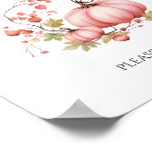 Blush Pumpkin Autumn Berry Baby shower Favorieten  Poster (Hoek)