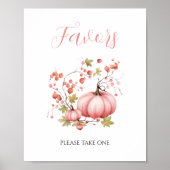 Blush Pumpkin Autumn Berry Baby shower Favorieten  Poster (Voorkant)