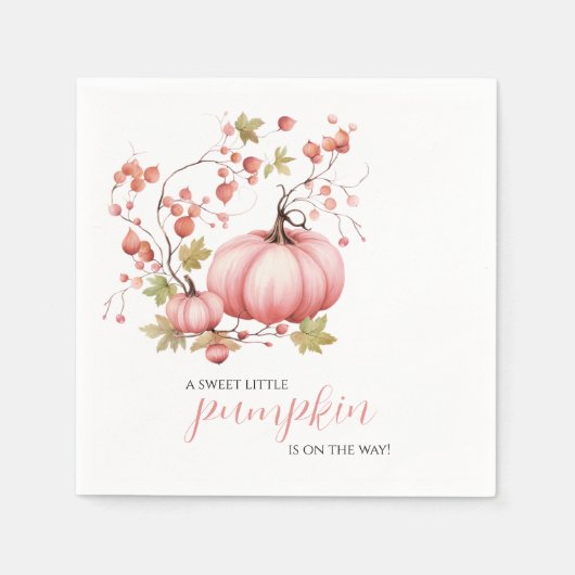 Blush Pumpkin Autumn Berry Baby shower Servet (Voorkant)