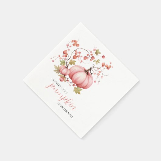 Blush Pumpkin Autumn Berry Baby shower Servet (Hoek)