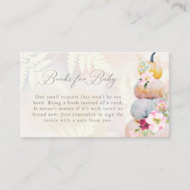 Blush Pumpkin Baby shower Books for Baby Informatiekaartje