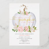 Blush Pumpkin baby shower Invitation Folie Uitnodiging (Voorkant)