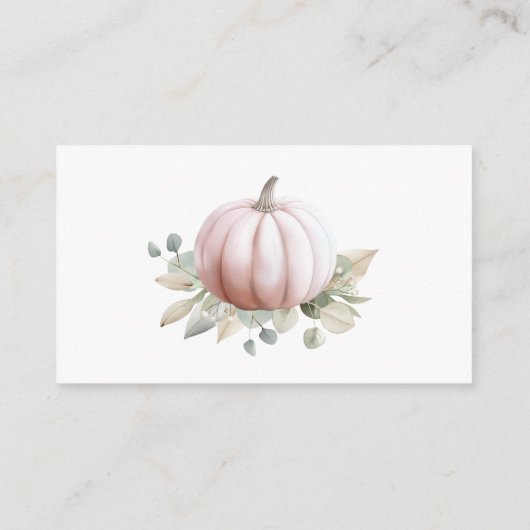 Blush Pumpkin Fall Baby Shower Diaper Raffle Card Informatiekaartje (Achterkant)