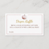 Blush Pumpkin Fall Baby Shower Diaper Raffle Card Informatiekaartje (Voorkant)