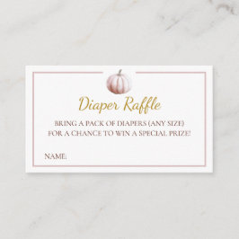 Blush Pumpkin Fall Baby Shower Diaper Raffle Card Informatiekaartje