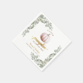 Blush Pumpkin Fall Baby Shower Paper Napkins Servet (Hoek)