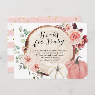 Blush Pumpkin Floral Boos for Baby shower Uitnodiging Briefkaart