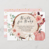 Blush Pumpkin Floral Boos for Baby shower Uitnodiging Briefkaart (Voorkant / Achterkant)