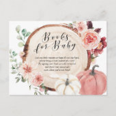 Blush Pumpkin Floral Boos for Baby shower Uitnodiging Briefkaart (Voorkant)