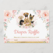 Blush puppy Dogs Baby Girl Shower Daper Raffle Informatiekaartje (Voorkant)