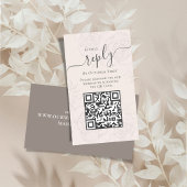 Blush QR Code RSVP Online Bloemen Kalligrafie Informatiekaartje