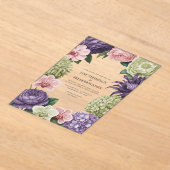 Blush Quartz, Soft Sage & Cloud Mauve Bruiloft Acryl Uitnodigingen (Laagn)