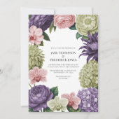 Blush Quartz, Soft Sage & Cloud Mauve Bruiloft Kaart (Voorkant)